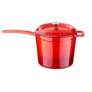 Litinový vysoký rendlík 18 cm - červený Lava Metal LVYSOS18K2R