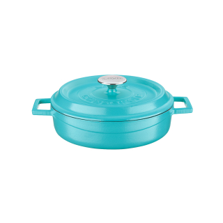 Litinový tyrkysový hrnec 24 cm smalt, kulatý Lava Metal LVYST24K2SPRT