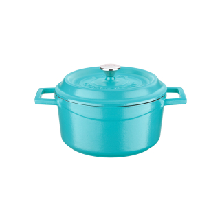 Litinový tyrkysový hrnec 20 cm smalt, kulatý Lava Metal LVYTC20K2SPRT