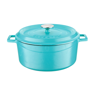 Litinový tyrkysový hrnec 28 cm smalt, kulatý Lava Metal LVYTC28K2SPRT