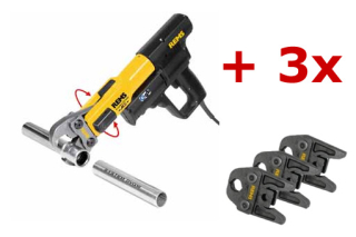 Lisovací kleště REMS Power-Press ACC 230V + čelisti V 15, 18, 22 mm 577010 SN