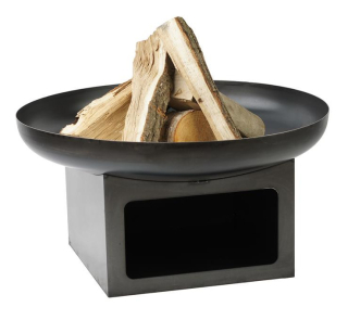 FCOOK Kovové ohniště 70cm Pan12 kruhové, černé, lakované E00469 Caver + zásobník