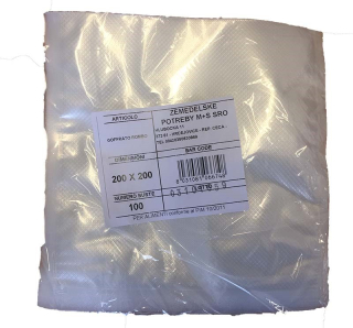 Vakuovací sáčky 20x20 cm, 105 mi, 100 ks vroubkované M+S