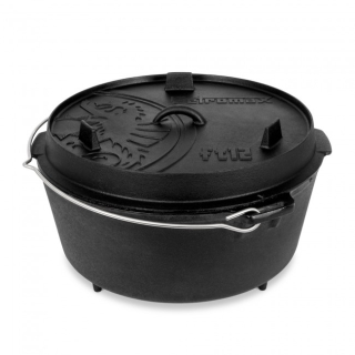 Litinový kotlík 10,8 l s poklicí Dutch Oven ft12 s nožkami Petromax 707081 Holandská trouba