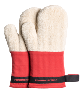 Kuchyňské rukavice BBQ Premium červeno-bílé Feuermeister 9180FM102 pár