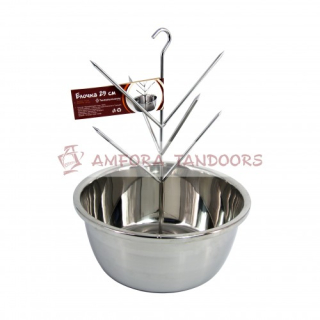 Grilovací mísa s trny 29 cm, stromeček, nerez Amfora Tandoors 00000001189 závěsná
