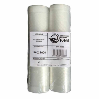 Vakuovací fólie, rolka 2 ks 28x300 cm, 105 mi, vroubkovaná M+S