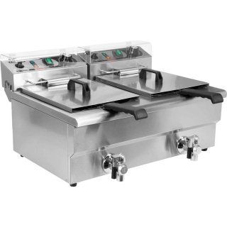 Yato Fritéza 12+12 l s ventilem, 2x5 kW 400V, dvoukomorová YG-04634, nerezová