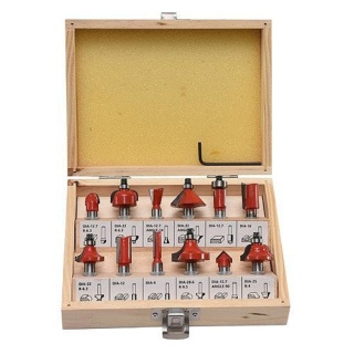 Sada fréz do dřeva 12 ks, stopka 8mm Strend Pro 228568