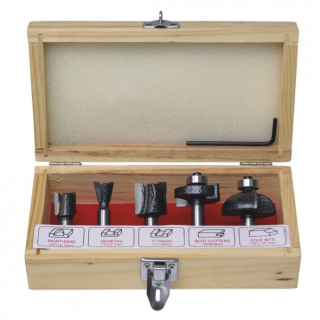 Dedra Frézy na dřevo 5 ks, 8 mm, sada v kufříku 0782