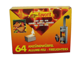 Favorit podpalovač 64 ks 1249 / 1250, petrolejové kostky pro grily, krby, kamna