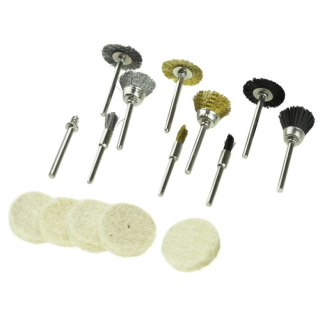 Dedra Drátěné kartáče a lešticí plsti, sada 15 ks 08T608 pro mini-brusku v blistru