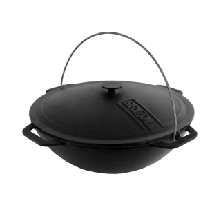 Litinový kotlík 36 cm, 8 l kazan + litinová poklice Brizoll KA08-1