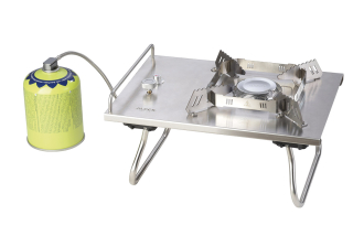 Meva Single Deluxe 5 kW, přenosný kempinkový vařič na kartuše KP21002, vestavný, sklopné nožky