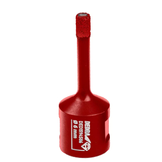 Dedra RED Diamantová korunka 6 mm VB M14 DED1594S06, Vacuum Brazed, Extra Speed červená