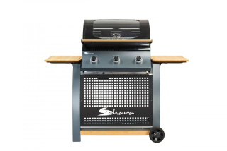 Meva plynový gril Sahara S350 UGP22004, 3 hořáky, okénko, bambusové stolky