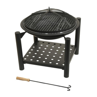 Cattara ohniště 48cm s grilovací mřížkou Sabatini 13015 s poklopem, kovové