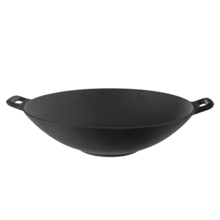 Orion pánev litina Wok 30 cm, 112989 masivní litinová pánvička