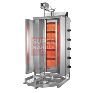Gyros gril Potis GD5/S plynový na kebab do 120 Kg masa, 5x double hořák PB/ZP 7230188