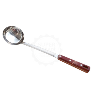 Nerezová naběračka 43 cm, 0,16l lžíce 11 cm, IE470 se vzorem, dřevěné madlo KZT chochla