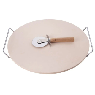 Orion Kámen na pečení pizzy 123778, 33 cm kamenina, nosič + kráječ