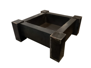 Terasové ohniště Castle 75x75x30cm z oceli, s palivovým roštem GFIRE