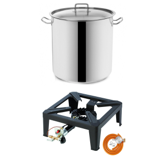 Set Plynová PB stolička 7,5 kW + 50 l Inox Gastro hrnec s poklicí Meva 2102TP vařič, Orion 113190 SN