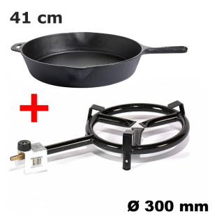 Plynový Paella SET hořák 6,8 kW 30 cm, litinová pánev 35 cm s madlem Gastro
