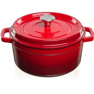 Hrnec s víkem litina, smalt 4,7l, 26cm červený Grand feu FEURED