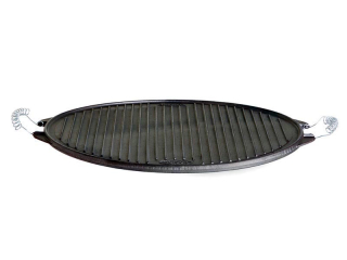 Grilovací plát 42 cm, litinový, oboustranný s chromovanými madly PWI New 11045