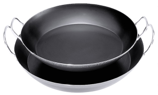 Ocelová 1,5mm Paella pánev 34 cm, gastro s madly, Contacto 5080/340