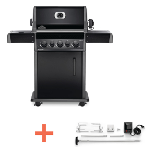 Napoleon Rogue RB 425 černý plynový gril 3+2 hořáky, infra hořák+vařič RB425RSBPK-1-CS-A +Rotiserie