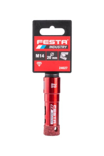 Festa korunka 20 mm M14 vykružovací diamantová 24627 M14 Industry, červená Profi