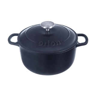 Orion Hrnec s poklicí litina smalt 26 cm, 5,2 l, 113348 modro-šedý, nerezový úchyt
