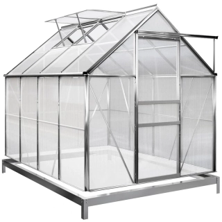 Polykarbonátový skleník 250x190x195 cm, PC 6 mm, Strend Pro Greenhouse 2172592, Alu + základna