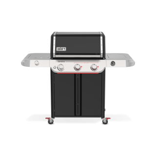 Weber Plynový gril Genesis E-335 W, 1501376, 17,9kW, 3 hořáky + vařič, Sear Zone, teploměr, černý