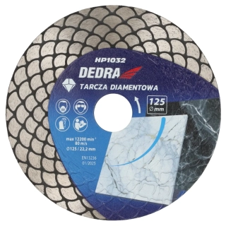 Dedra diamantový kotouč 125 mm H1032, segment šupina na beton, kámen, mramor - mokrý, suchý