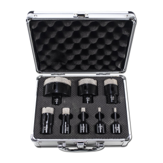 XTLINE Sada vykružovacích diamantových korunek M14 8 dílů, 6-68 mm XT170000, hliníkový box