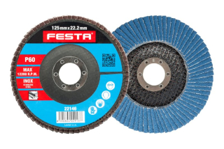 Festa kotouč brusný lamelový 125 P60 22,2 mm 22146.01, na úhlovou brusku, zirkon