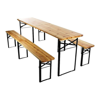 Strend Pro Set pivní Dortmund MAX3, stůl 220x50x76,5cm, 2 lavice, dřevo 27mm, 802038