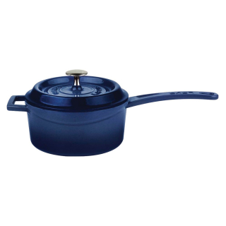 Litinový rendlík 16 cm s madlem, smaltovaný, modrý LAVA Metal LVYSOS16K2B