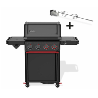 Weber Spirit EPX-435R Stealth Edition, plynový gril 14 kW 1502252 + rožeň 230V, vařič, Sear Zone, W-Works, Connect, Crafted GBS