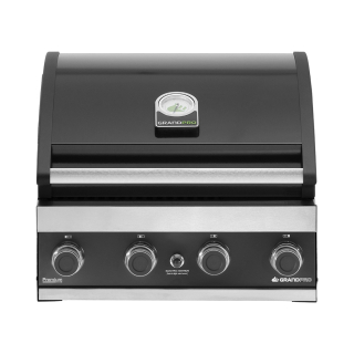 Vestavný plynový gril Grandpro Premium G4, K04000386A černý, 4 hořáky, litinový rošt