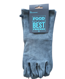 Kožené grilovací rukavice šedé vel. 10 BBQ - pár, Food & Best Friends 501736P10 kůže, 36 cm