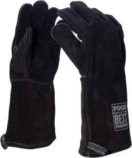 Kožené grilovací rukavice černé vel. 10 BBQ - pár, Food & Best Friends 501736S10 kůže, 36 cm