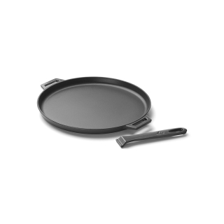 GrandPro litinový pekáč 35 cm na pizzu, palačinky A03001007T šedý smalt, odnímatelná rukojeť