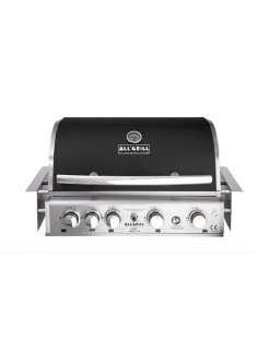 ALLGRILL Chef L Black 100729, vestavný plynový gril 17,5 kW, 4+1 hořák, zadní infra, Airsystem - nerez, černé víko