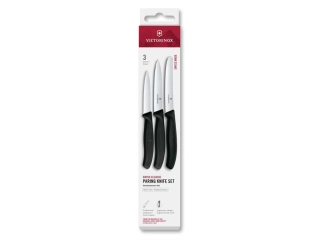 Victorinox Sada nožů na loupání Swiss Classic 3 ks 6.7113.34, rovné/vroubkované, černé