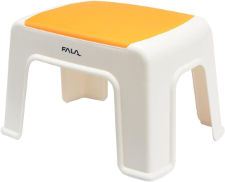 Plastová stolička 30x20x21cm bílá-oranžová Fala 75916, do 100 Kg