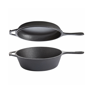 ALLGRILL litinový set 2v1 Combi 26 cm rendlík + pánev / poklička s madly, PWI 9763